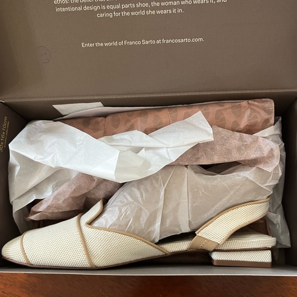 Franco Sarto Cream Slingback Flats - Picture 4 of 7